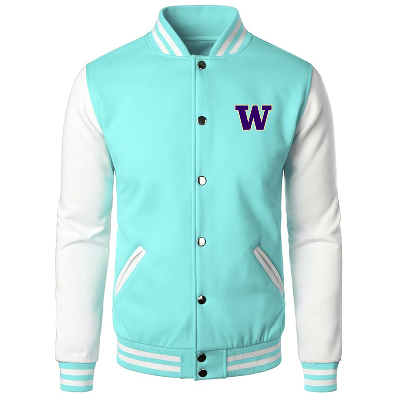 Men’s Washington Huskies Varsity Baseball Jacket Cotton Blend Letterman Jackets