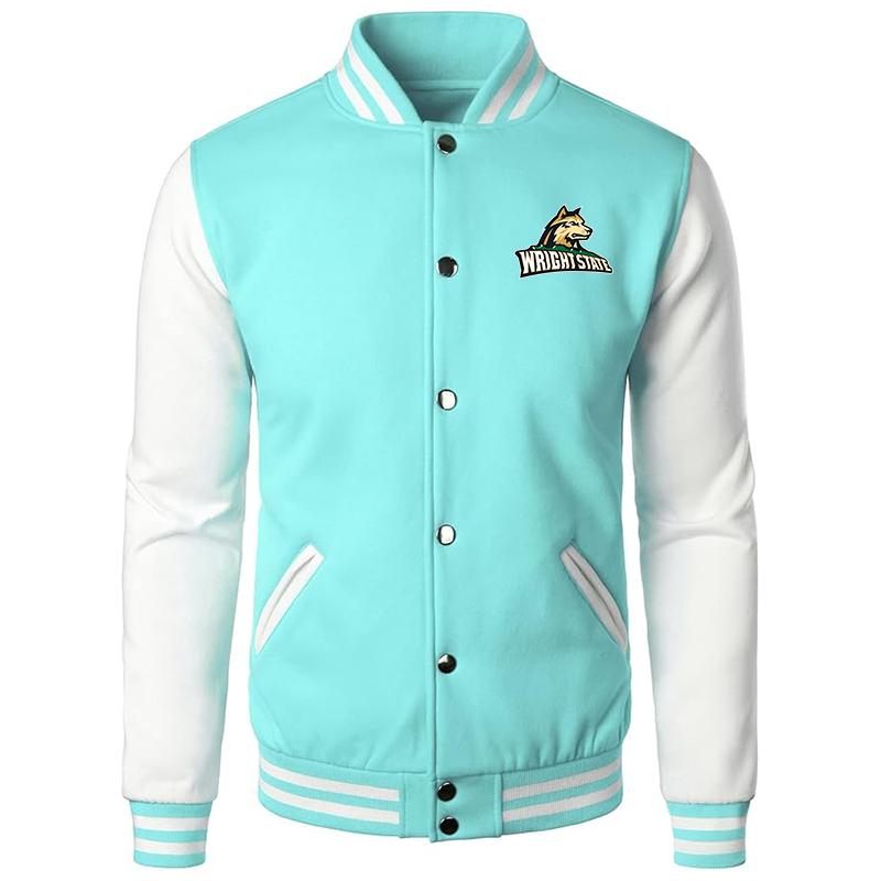 Men’s Wright State Raiders Varsity Baseball Jacket Cotton Blend Letterman Jackets