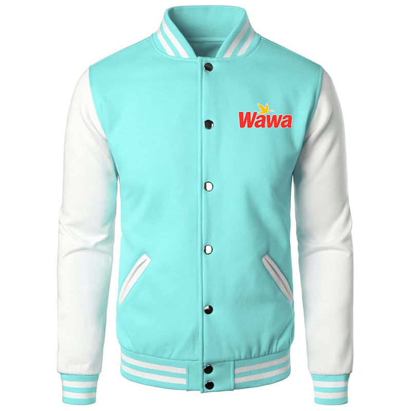 Men’s Wawa Gas Station Varsity Baseball Jacket Cotton Blend Letterman Jackets