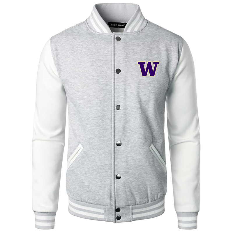 Men’s Washington Huskies Varsity Baseball Jacket Cotton Blend Letterman Jackets