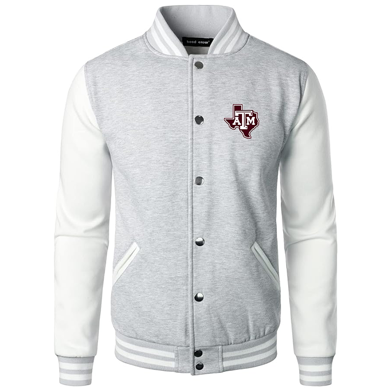 Men’s Texas AM Aggies Varsity Baseball Jacket Cotton Blend Letterman Jackets