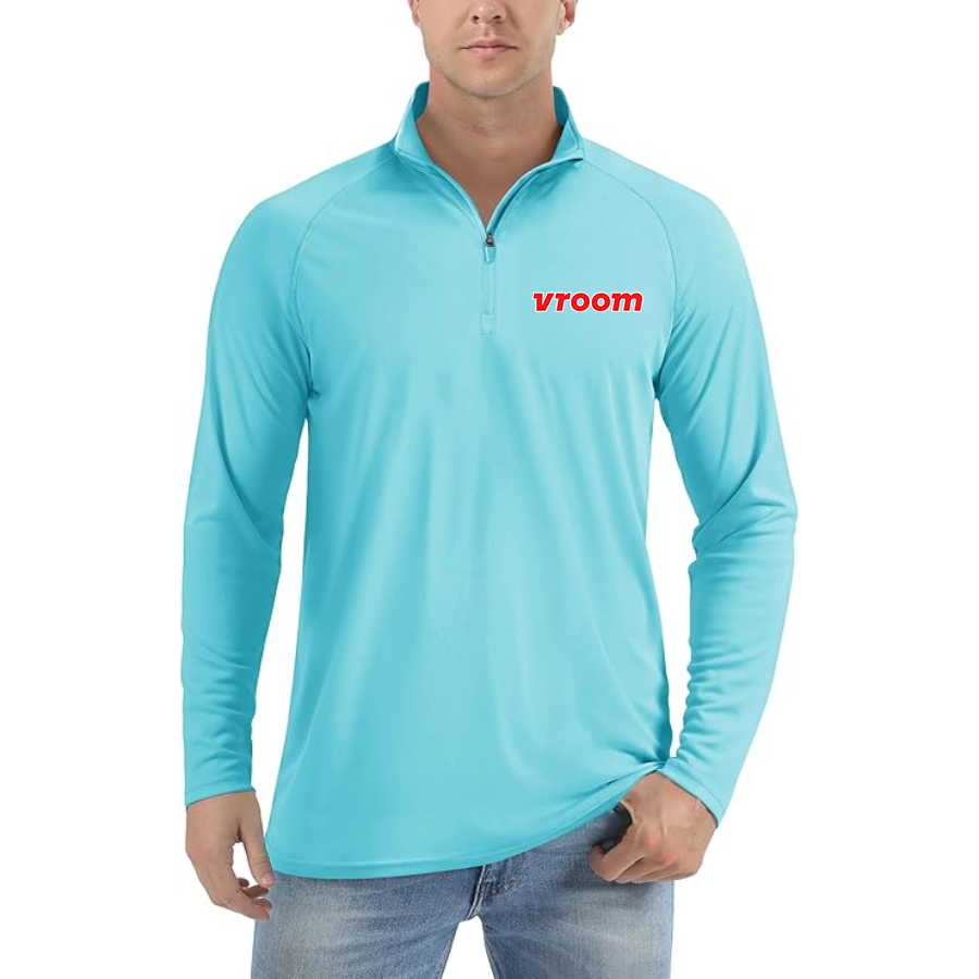 Men's Vroom Lightweight Quarter-Zip Athletic Shirt Long Sleeve Performance Wear