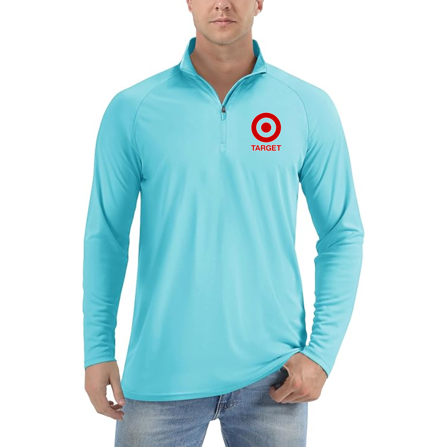 Men's Target Lightweight Quarter-Zip Athletic Shirt Long Sleeve Performance Wear