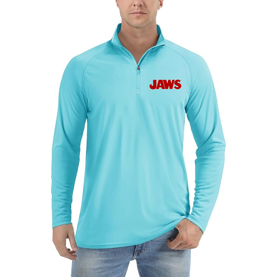 Men's Jaws Lightweight Quarter-Zip Athletic Shirt Long Sleeve Performance Wear