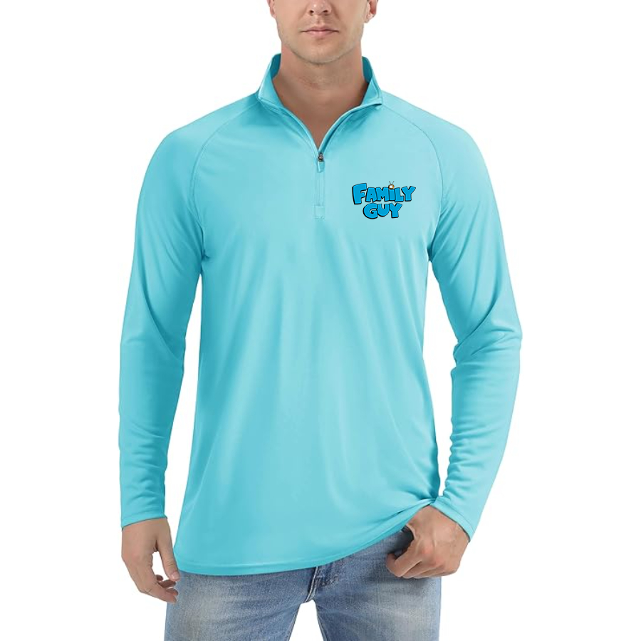 Men's Family Guy Lightweight Quarter-Zip Athletic Shirt Long Sleeve Performance Wear