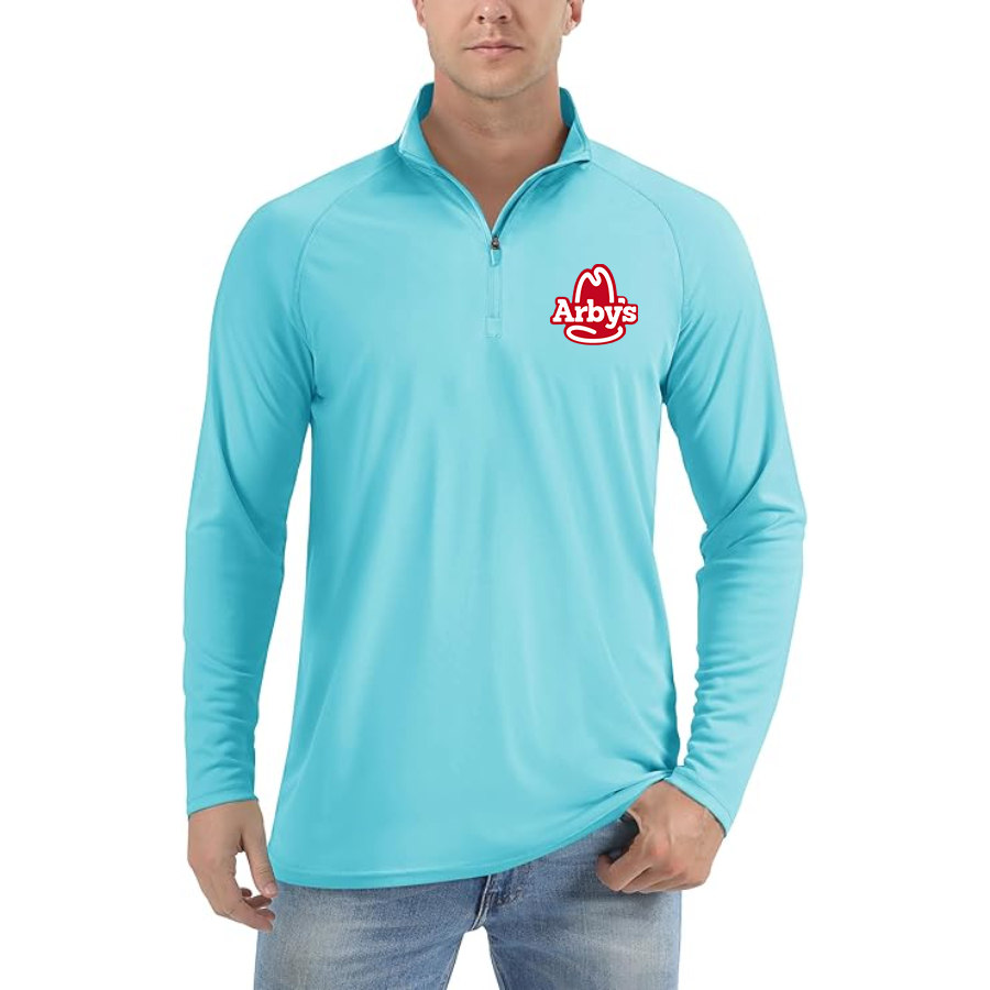 Men's Arbys  Lightweight Quarter-Zip Athletic Shirt Long Sleeve Performance Wear