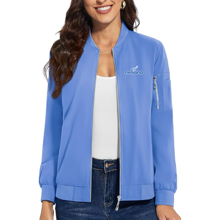 Women's Nelvana Premium Bomber Jacket with Polished Detailing and Functional Sleeve Pocket Modern Luxury Outerwear