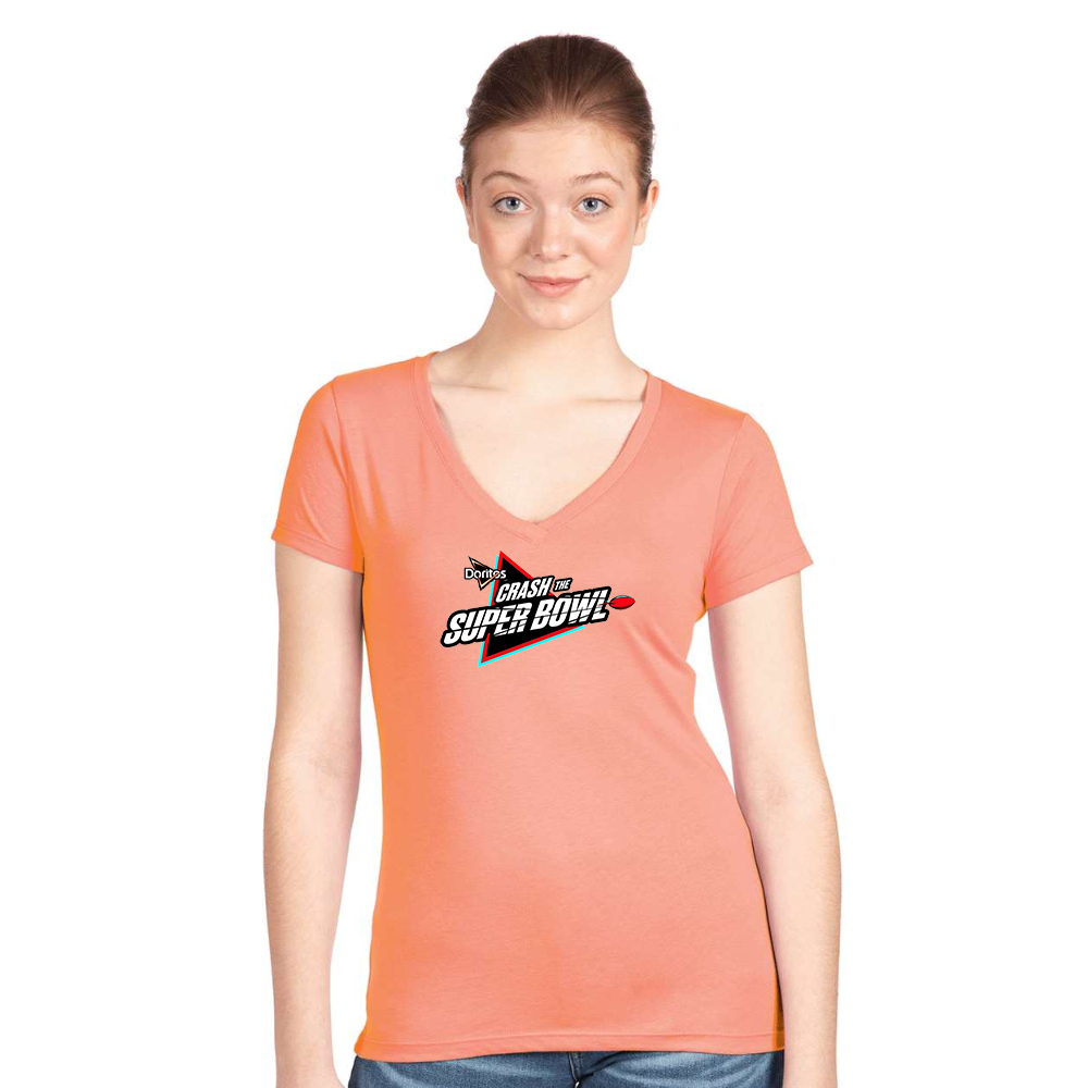 Women's Crash the Super Bowl  Next Level Ideal V-Neck T-Shirt