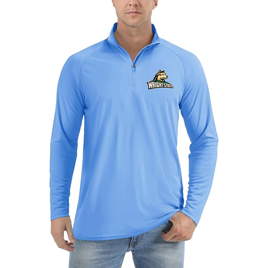 Men's Wright State Raiders Lightweight Quarter-Zip Athletic Shirt Long Sleeve Performance Wear