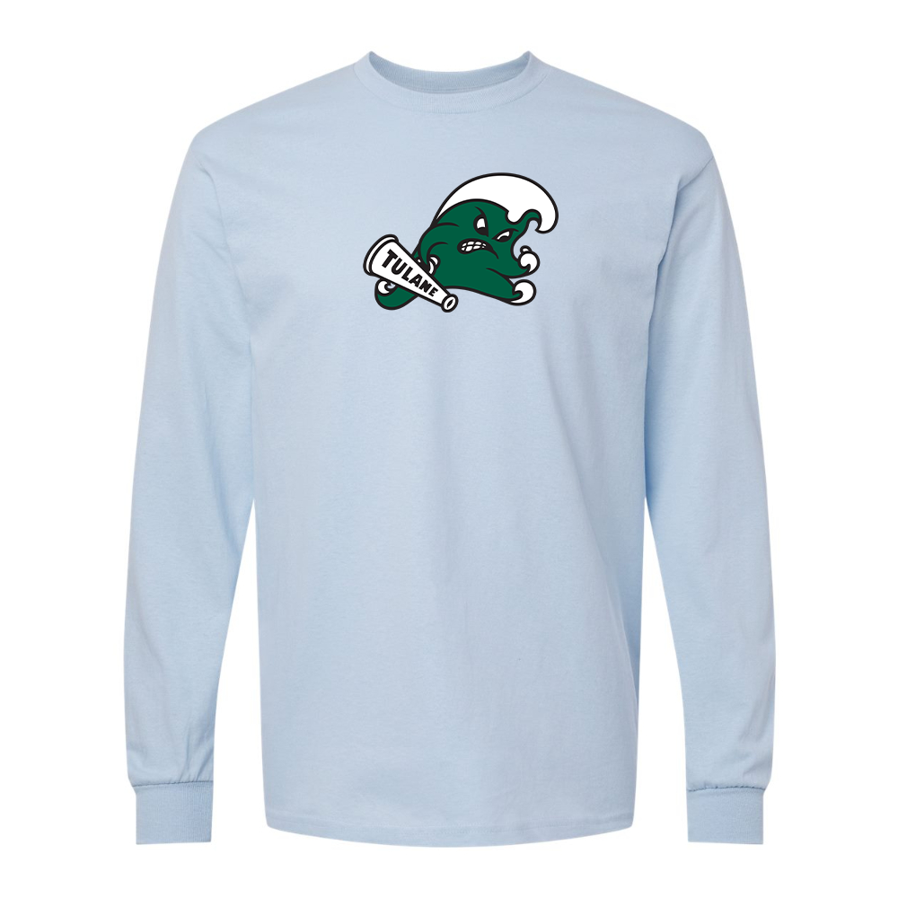 Men's Tulane Green Wave Gildan Heavy Cotton Long Sleeve T-Shirt