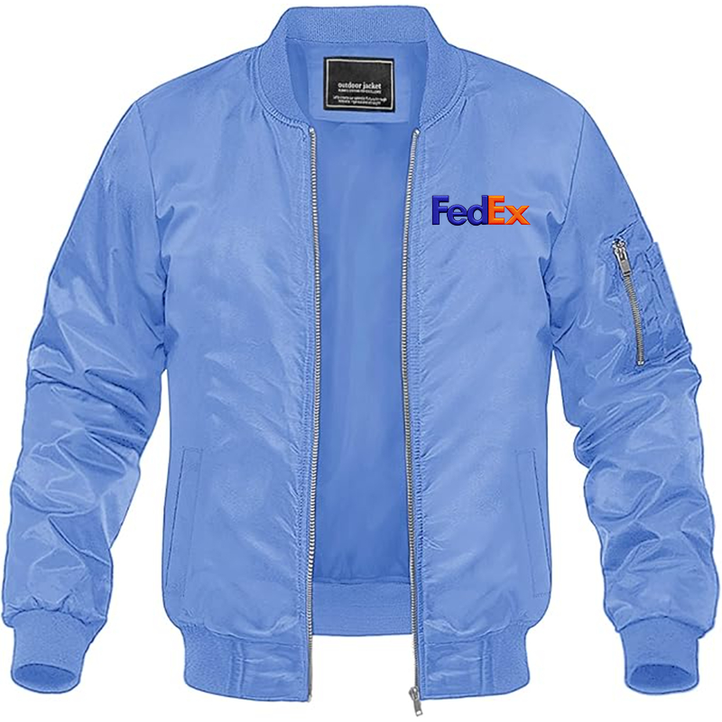 MAGNIVIT Men's FedEx  Embroidered Lightweight Bomber Jacket Windbreaker Casual Fall Spring Outdoor Coat