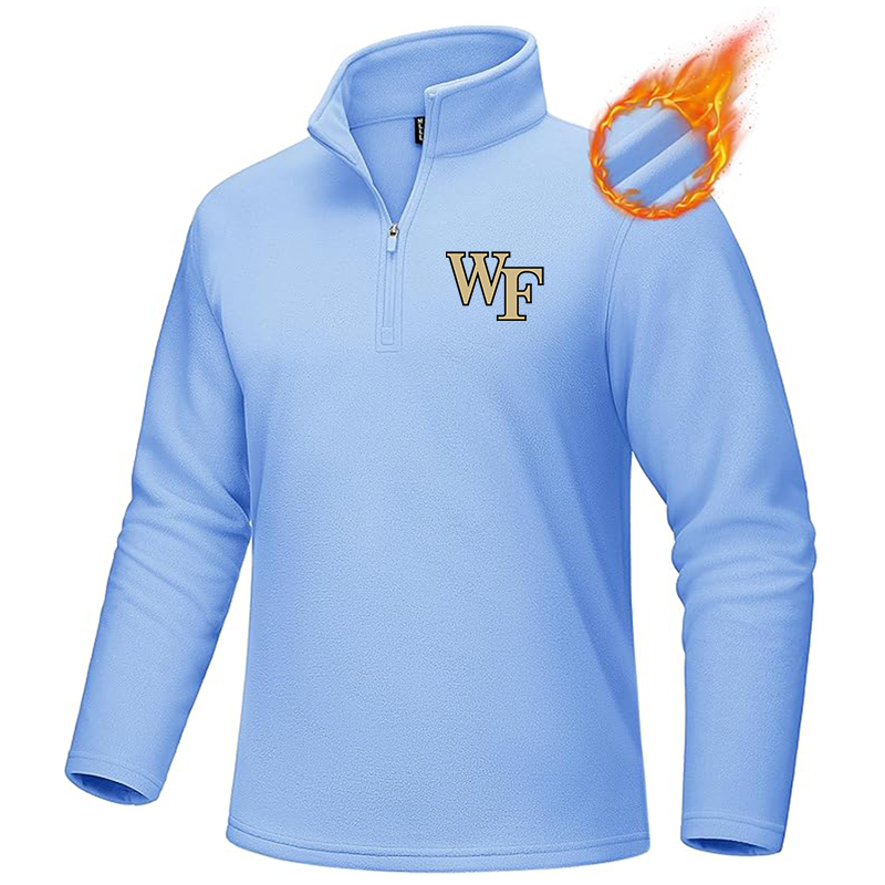 Men's Wake Forest Demon Deacons MAGCOMSEN  Quarter-Zip Pullover Polar Fleece Sweatshirt Stand Collar Long Sleeve Shirt for Men Thermal Winter Fall