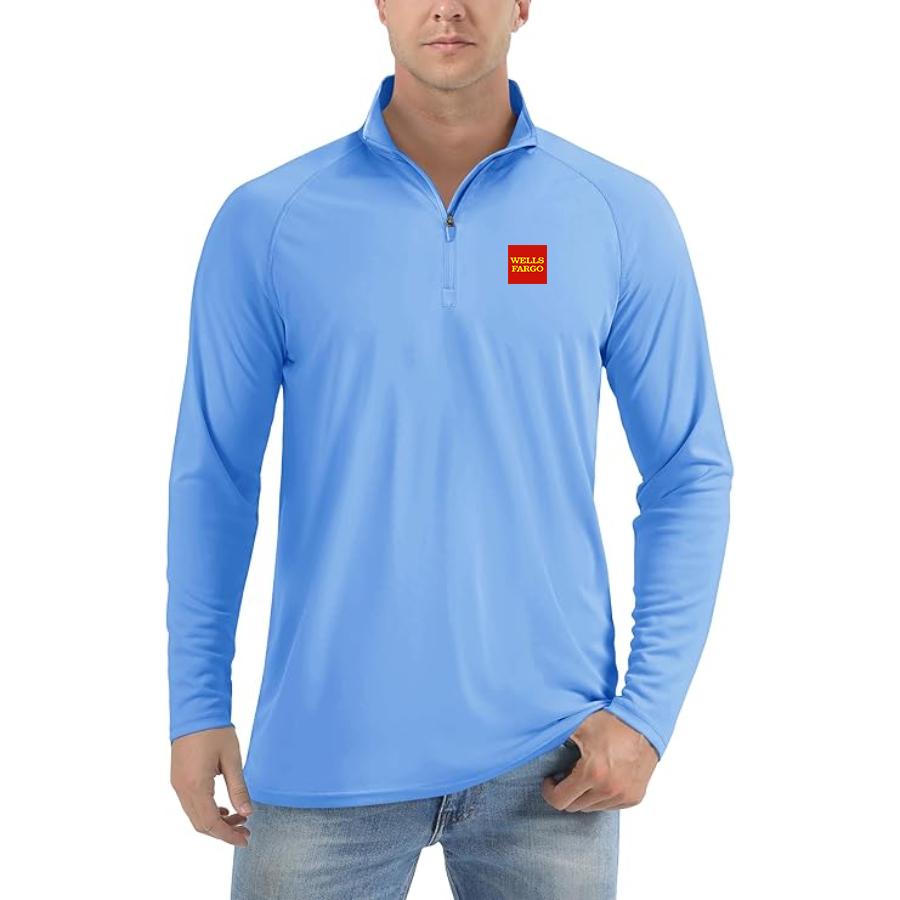 Men's Wells Fargo Lightweight Quarter-Zip Athletic Shirt Long Sleeve Performance Wear