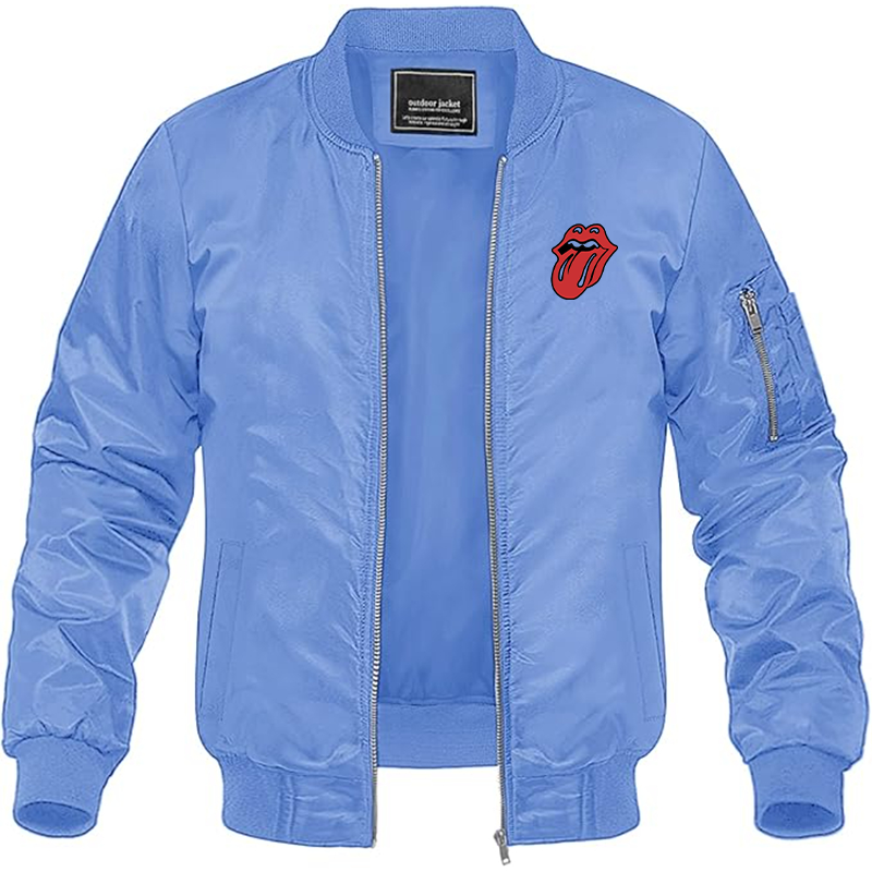 MAGNIVIT Men's Rolling Stones Lightweight Bomber Jacket Windbreaker Casual Fall Spring Outdoor Coat