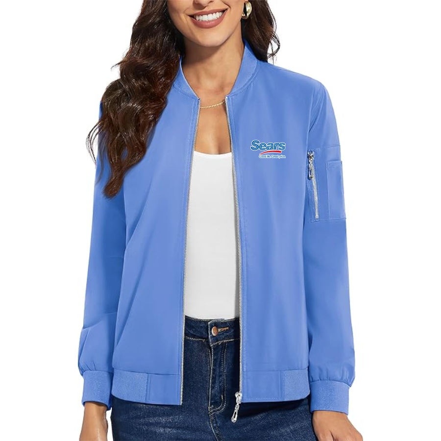 Women's Sears  Premium Bomber Jacket with Polished Detailing and Functional Sleeve Pocket Modern Luxury Outerwear