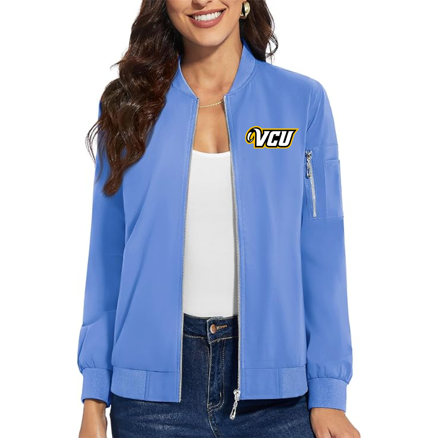 Women's Virginia Commonwealth Rams Premium Bomber Jacket with Polished Detailing and Functional Sleeve Pocket Modern Luxury Outerwear