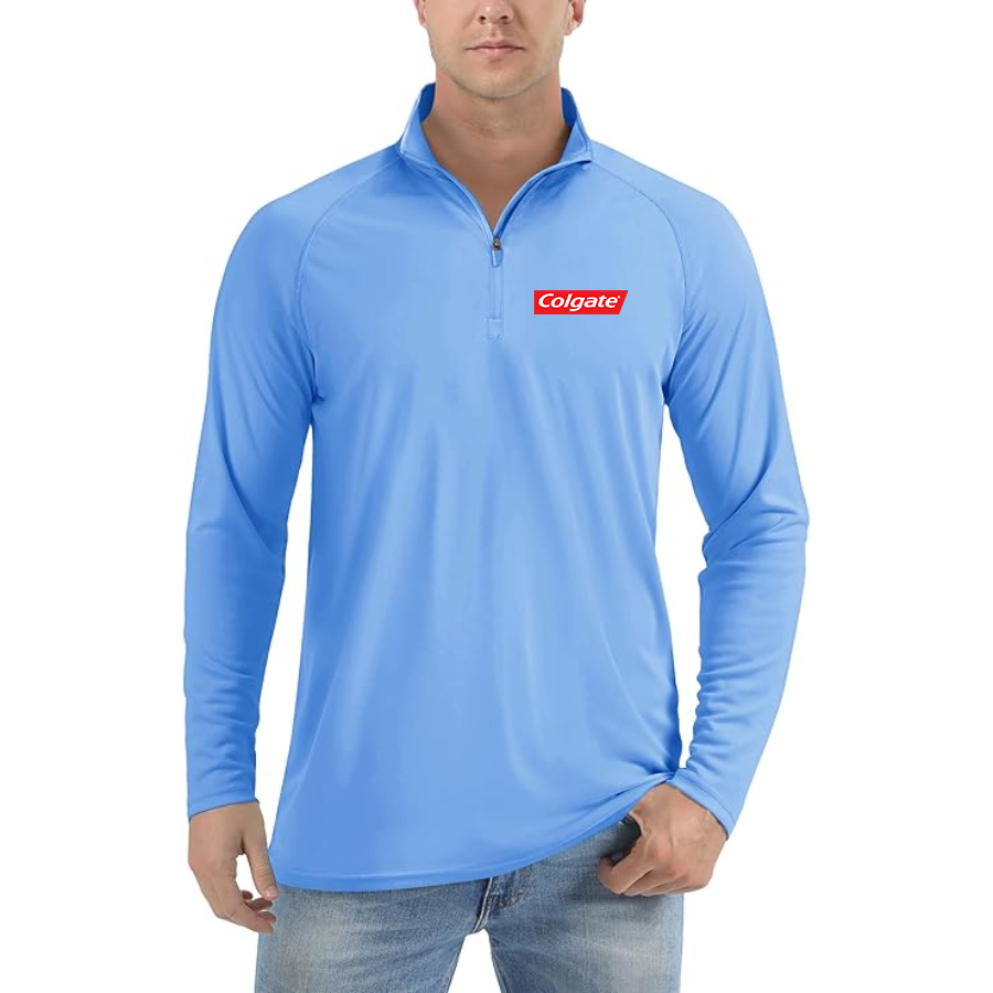 Men's Colgate Lightweight Quarter-Zip Athletic Shirt Long Sleeve Performance Wear