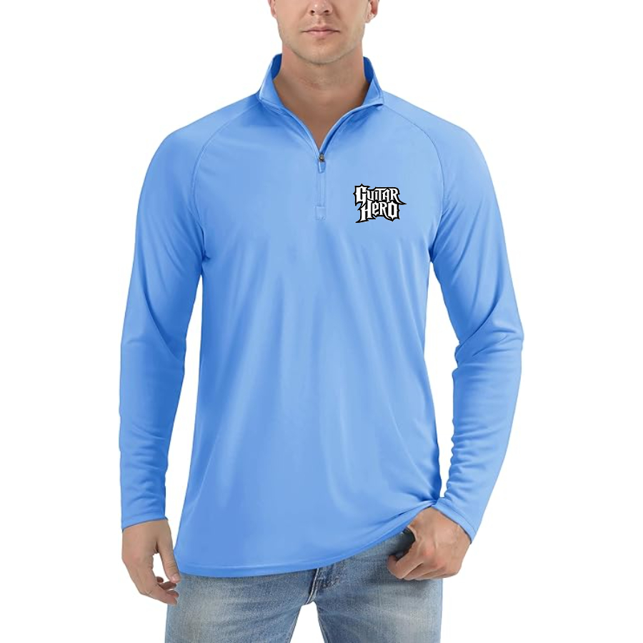 Men's Guitar hero Lightweight Quarter-Zip Athletic Shirt Long Sleeve Performance Wear