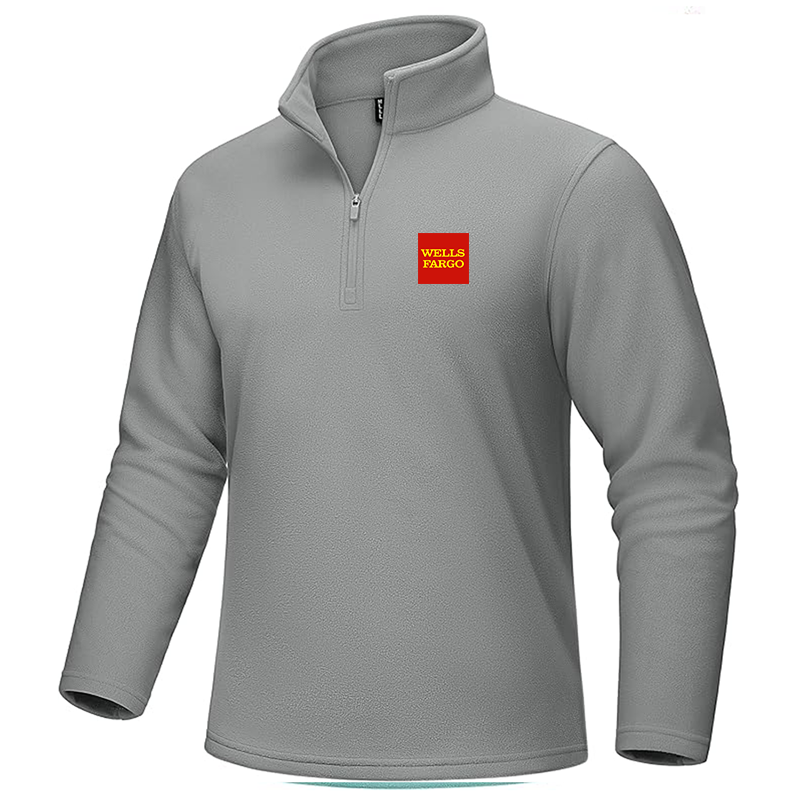 Men's Wells Fargo MAGCOMSEN  Quarter-Zip Pullover Polar Fleece Sweatshirt Stand Collar Long Sleeve Shirt for Men Thermal Winter Fall