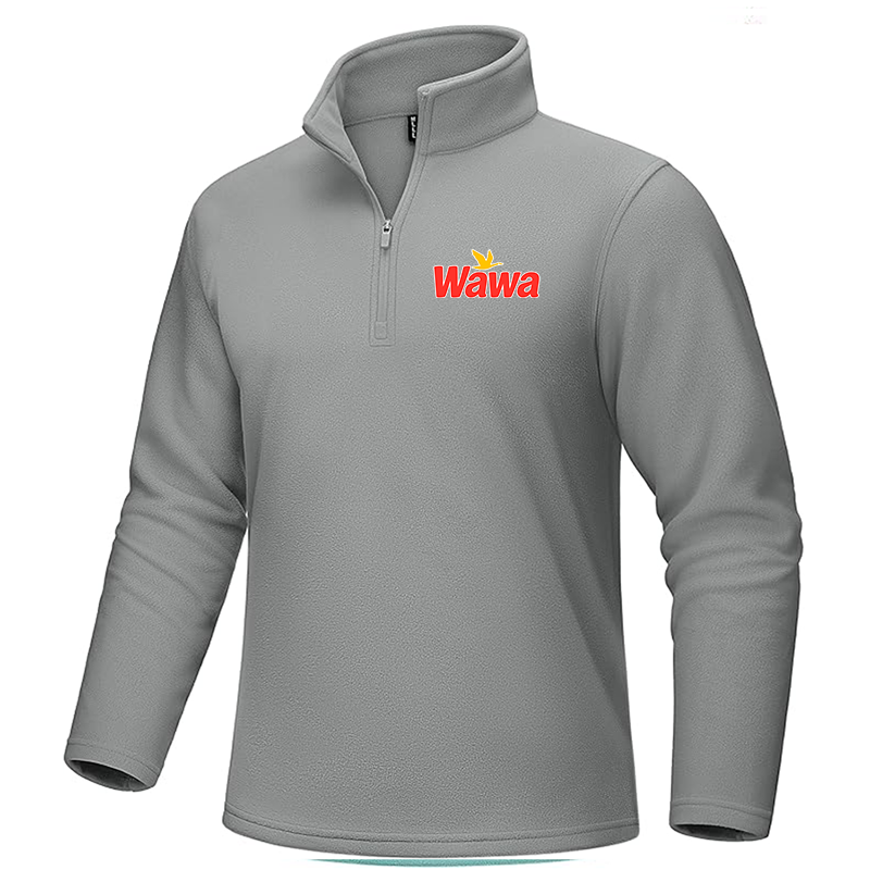 Men's Wawa Gas Station MAGCOMSEN  Quarter-Zip Pullover Polar Fleece Sweatshirt Stand Collar Long Sleeve Shirt for Men Thermal Winter Fall