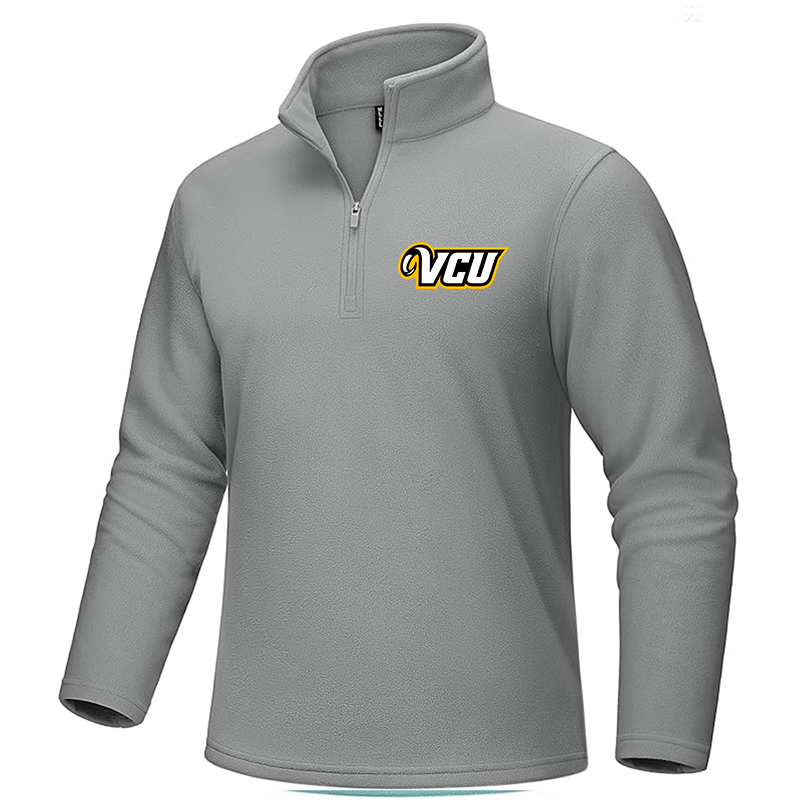 Men's Virginia Commonwealth Rams MAGCOMSEN  Quarter-Zip Pullover Polar Fleece Sweatshirt Stand Collar Long Sleeve Shirt for Men Thermal Winter Fall