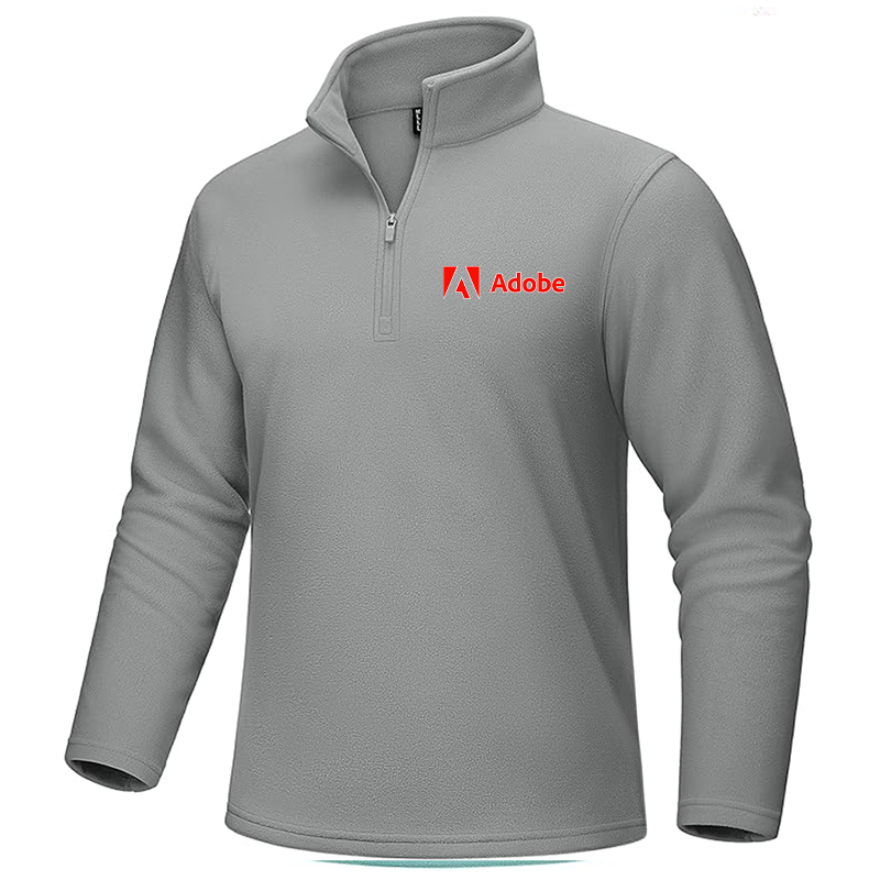 Men's Adobe Corporate   MAGCOMSEN  Quarter-Zip Pullover Polar Fleece Sweatshirt Stand Collar Long Sleeve Shirt for Men Thermal Winter Fall