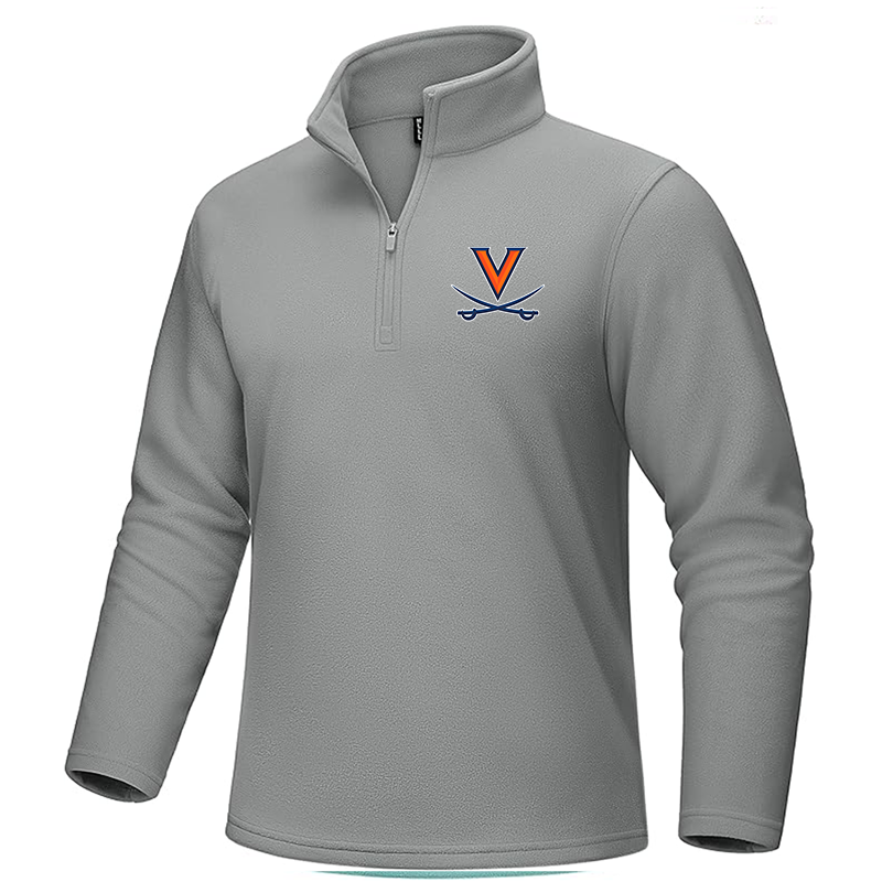 Men's Virginia Cavaliers MAGCOMSEN  Quarter-Zip Pullover Polar Fleece Sweatshirt Stand Collar Long Sleeve Shirt for Men Thermal Winter Fall