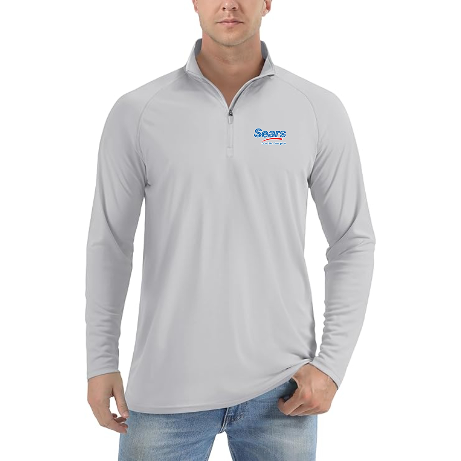 Men's Sears  Lightweight Quarter-Zip Athletic Shirt Long Sleeve Performance Wear