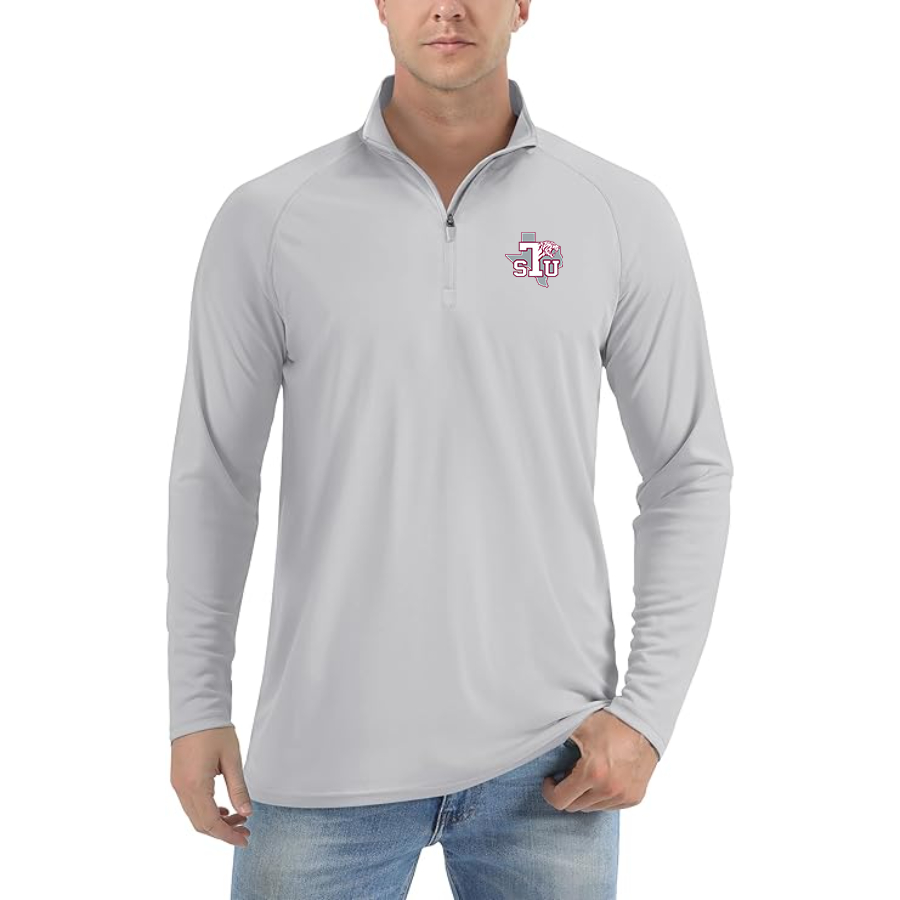 Men's Texas Southern Tigers Lightweight Quarter-Zip Athletic Shirt Long Sleeve Performance Wear