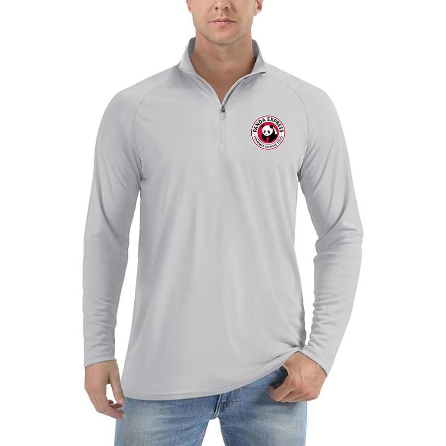 Men's Panda Express Lightweight Quarter-Zip Athletic Shirt Long Sleeve Performance Wear