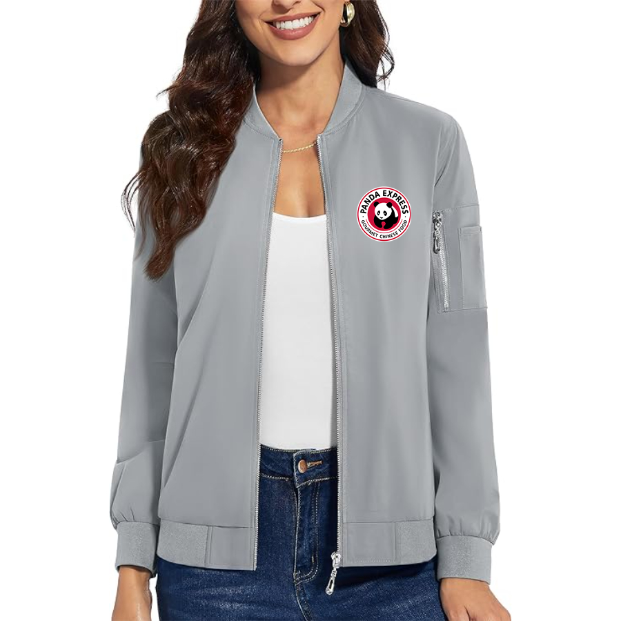 Women's Panda Express  Premium Bomber Jacket with Polished Detailing and Functional Sleeve Pocket Modern Luxury Outerwear