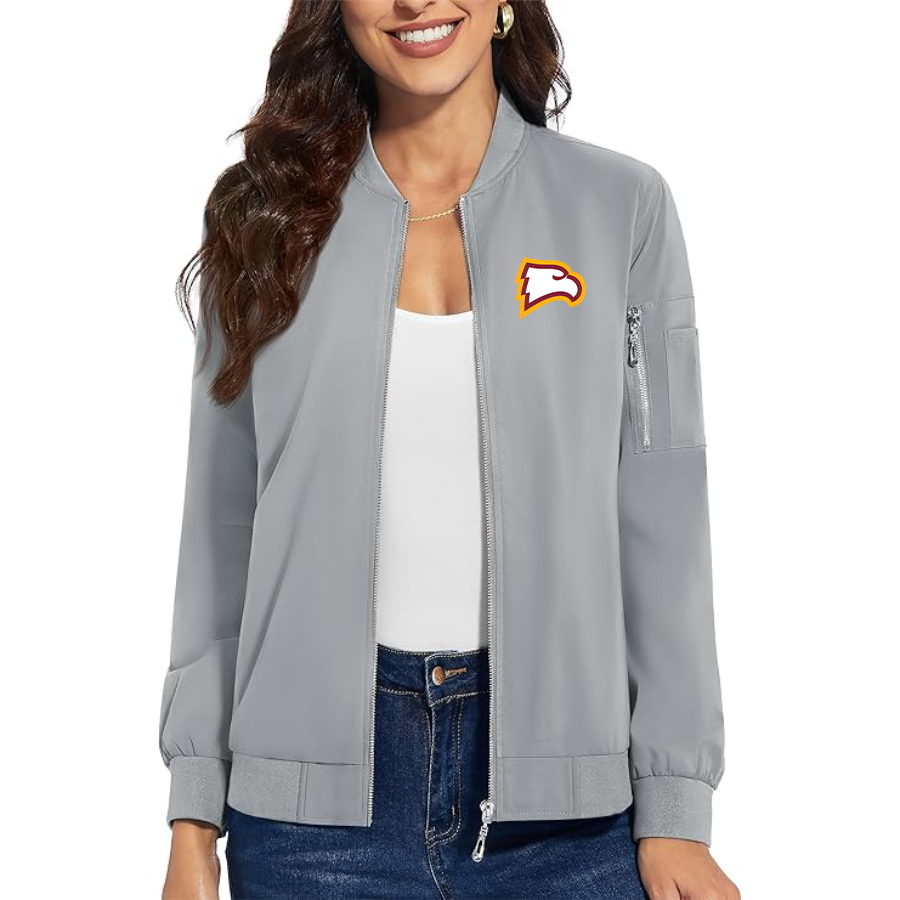 Women's Winthrop Eagles  Premium Bomber Jacket with Polished Detailing and Functional Sleeve Pocket Modern Luxury Outerwear