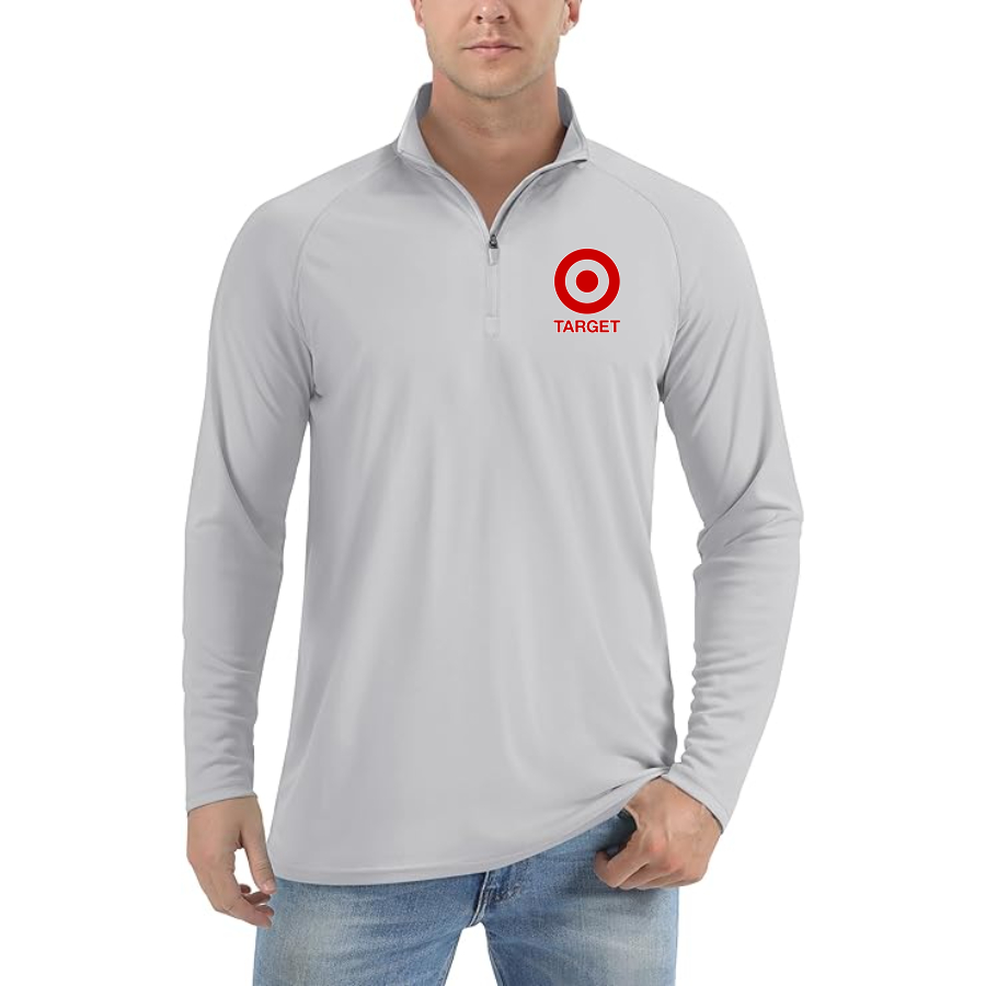 Men's Target Lightweight Quarter-Zip Athletic Shirt Long Sleeve Performance Wear