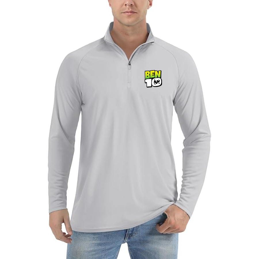 Men's  Ben 10 Lightweight Quarter-Zip Athletic Shirt Long Sleeve Performance Wear