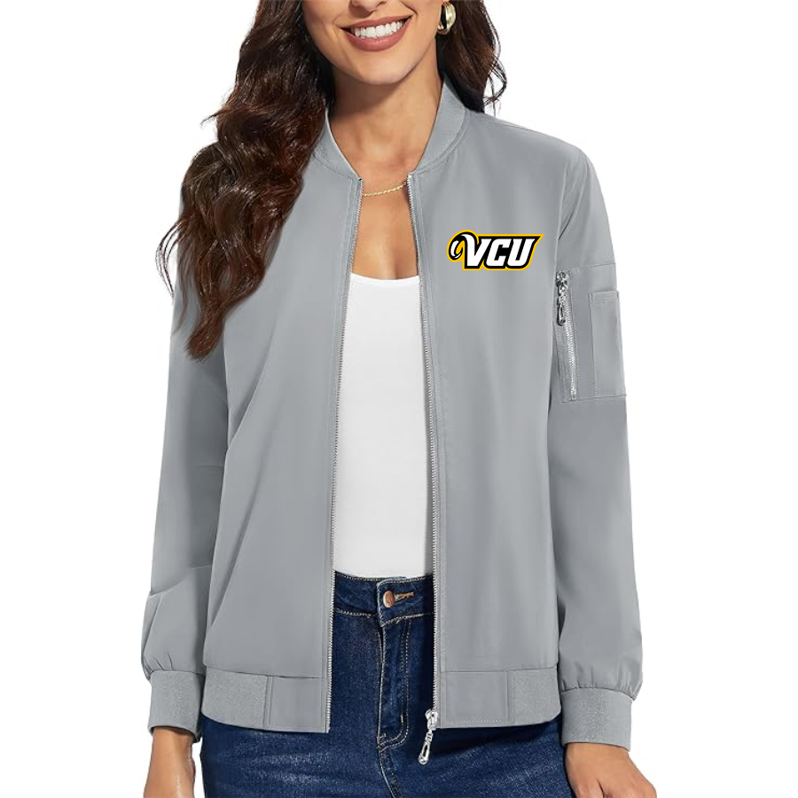 Women's Virginia Commonwealth Rams Premium Bomber Jacket with Polished Detailing and Functional Sleeve Pocket Modern Luxury Outerwear