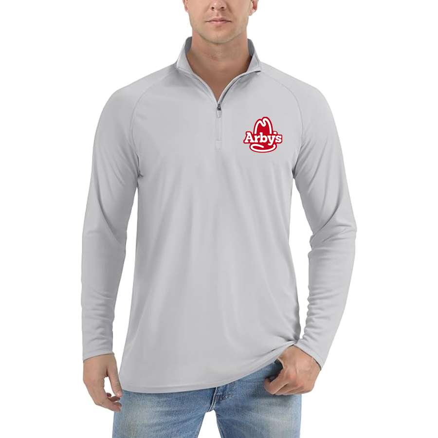 Men's Arbys  Lightweight Quarter-Zip Athletic Shirt Long Sleeve Performance Wear