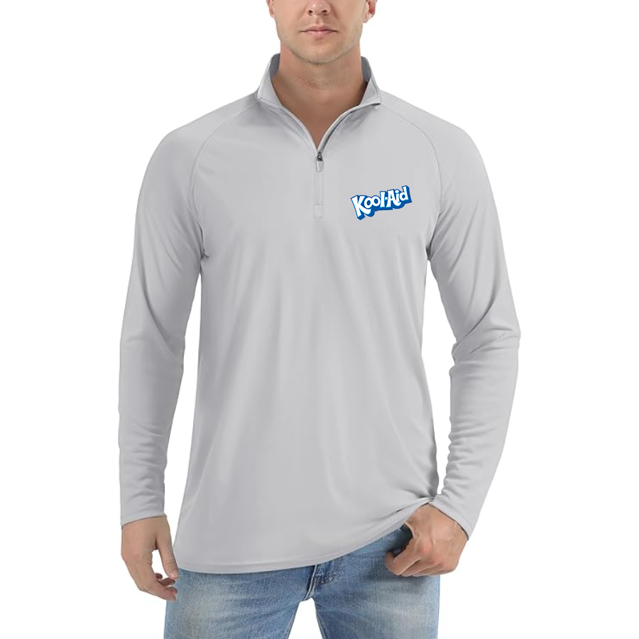 Men's Kool-Aid Lightweight Quarter-Zip Athletic Shirt Long Sleeve Performance Wear