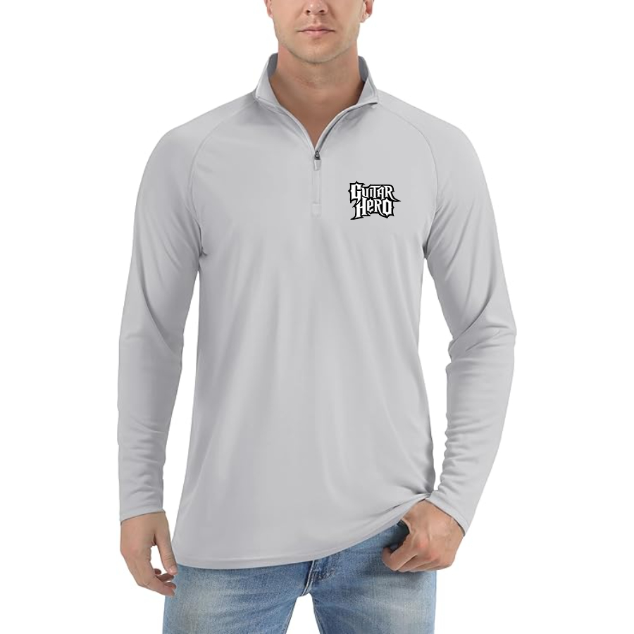 Men's Guitar hero Lightweight Quarter-Zip Athletic Shirt Long Sleeve Performance Wear