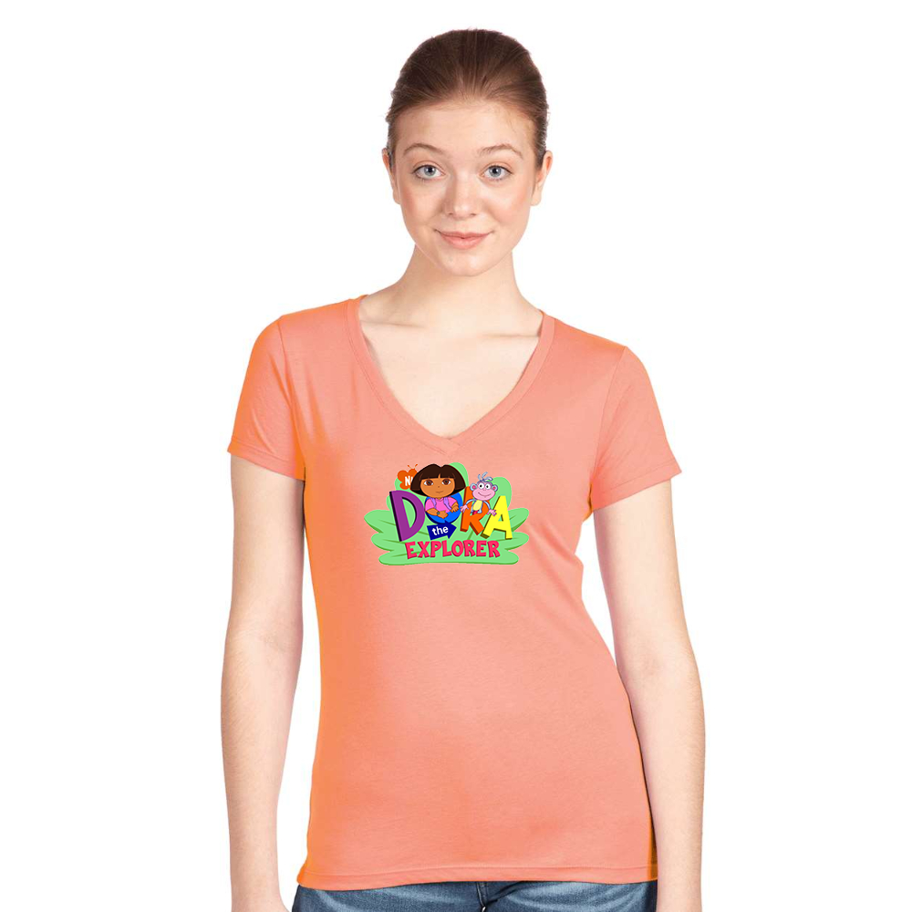 Women's Dora the Explorer Next Level Ideal V-Neck T-Shirt