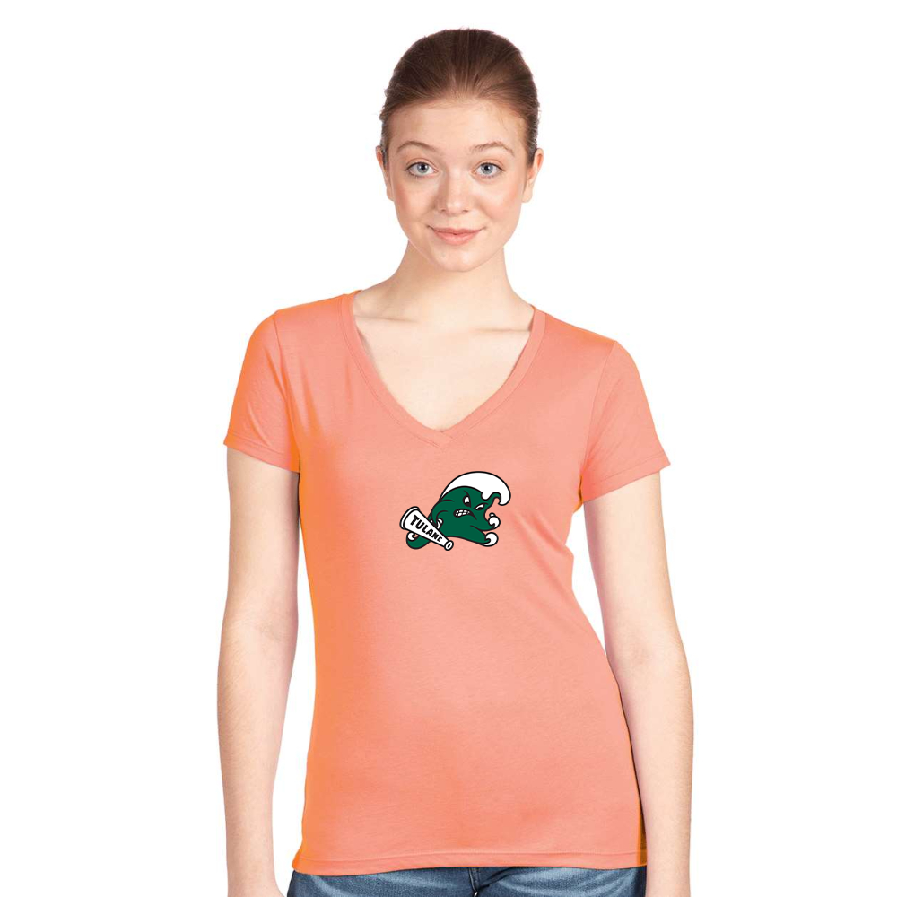 Women's Tulane Green Wave Next Level Ideal V-Neck T-Shirt