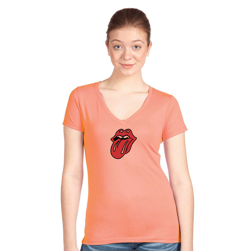 Women's  Rolling Stones Next Level Ideal V-Neck T-Shirt