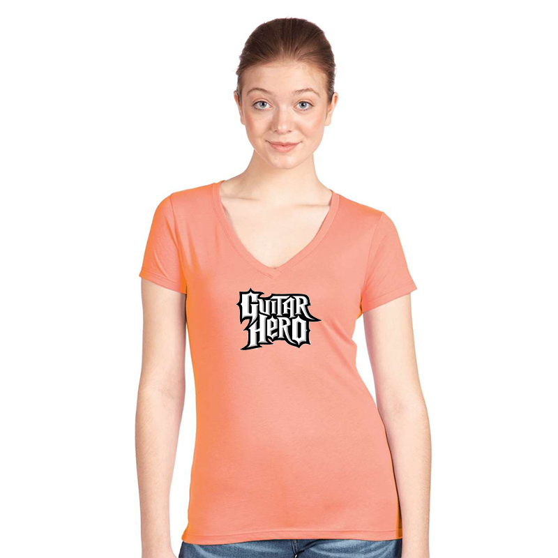 Women's Guitar hero Next Level Ideal V-Neck T-Shirt