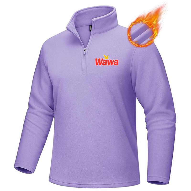 Men's Wawa Gas Station MAGCOMSEN  Quarter-Zip Pullover Polar Fleece Sweatshirt Stand Collar Long Sleeve Shirt for Men Thermal Winter Fall