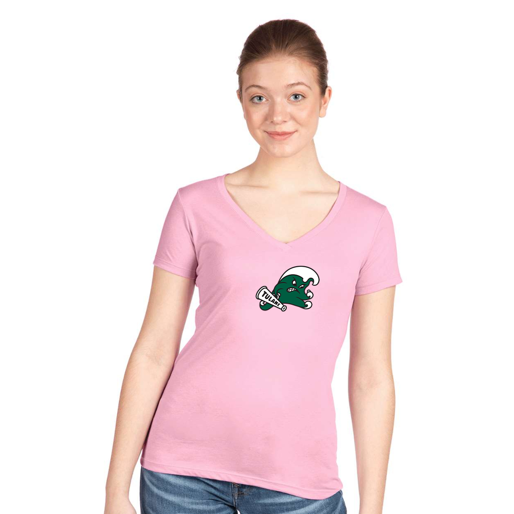 Women's Tulane Green Wave Next Level Ideal V-Neck T-Shirt