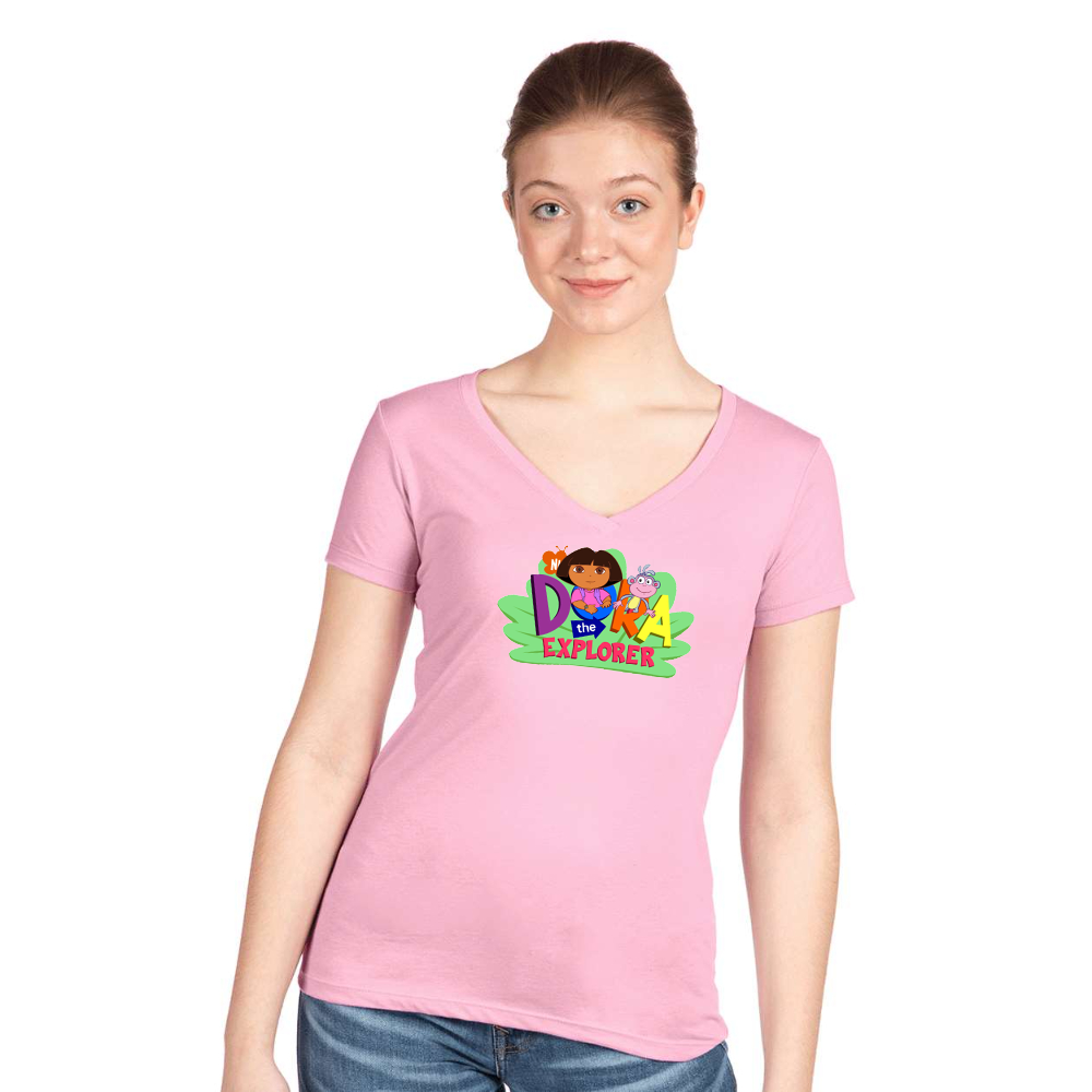 Women's Dora the Explorer Next Level Ideal V-Neck T-Shirt