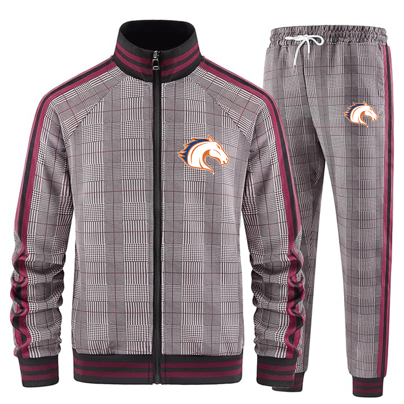 Men's Texas Arlington Mavericks  Tracksuits Full-zip Long Sleeve Plaid Track Jackets and Pants 2 Piece