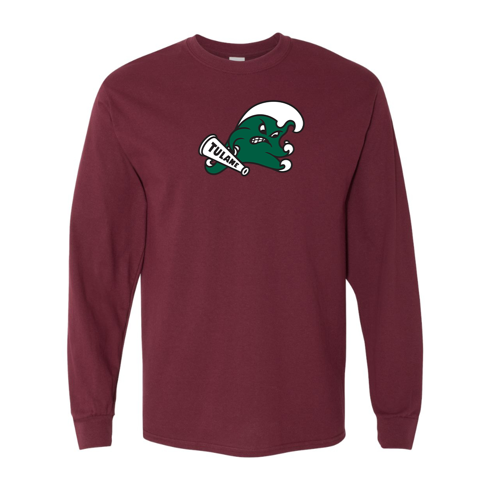 Men's Tulane Green Wave Gildan Heavy Cotton Long Sleeve T-Shirt