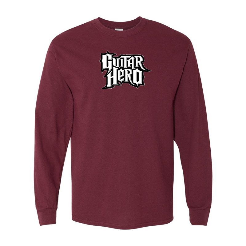 Men's Guitar hero Gildan Heavy Cotton Long Sleeve T-Shirt