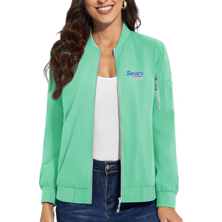 Women's Sears  Premium Bomber Jacket with Polished Detailing and Functional Sleeve Pocket Modern Luxury Outerwear