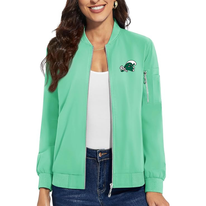 Women's Tulane Green Wave Premium Bomber Jacket with Polished Detailing and Functional Sleeve Pocket Modern Luxury Outerwear